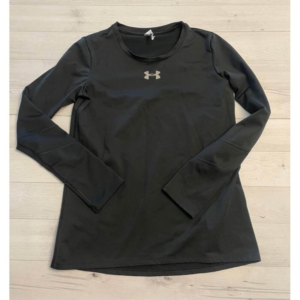 Under armour kids black baselayer youth large
